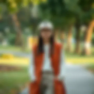 Casual Park Outfit with Kimono Vest Casual outfit featuring a sleeveless kimono vest in a park setting