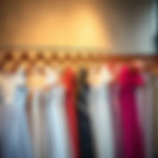 Elegant midi dress collection displayed on a rack