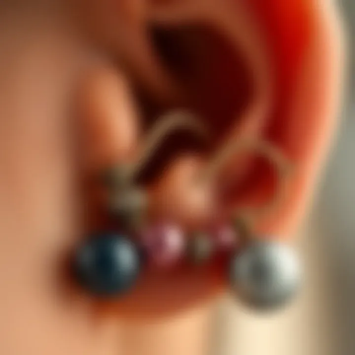 Close-up of high-quality materials used in 14 gauge earrings