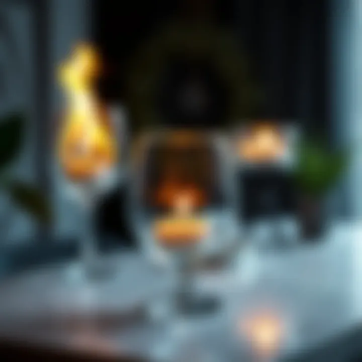 Flame Glasses in Modern Home Decor Stylish flame glasses displayed in a modern home decor setting