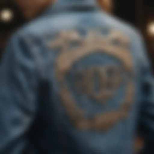 Creative application of letter iron ons on a denim jacket