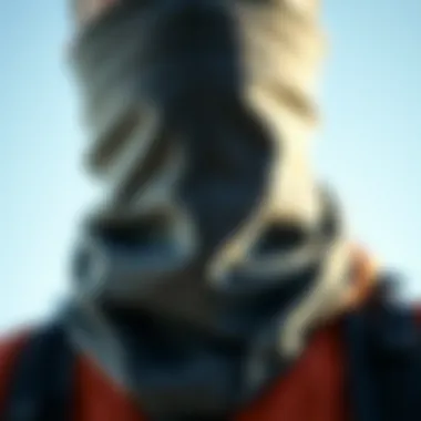 Close-up of windproof neck gaiter material