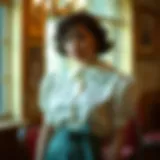 Elegant display of a vintage Peter Pan collar top