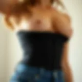 A close-up of a boning-free waist cincher showcasing its flexible design.