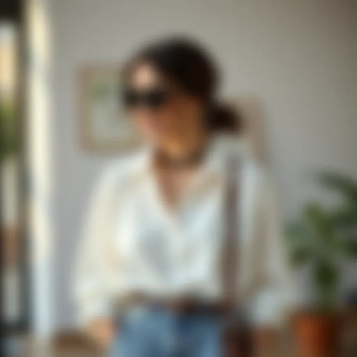 Versatility in Everyday Fashion Casual outfit featuring a plain blouse paired with accessories