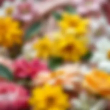 Color palette showcasing various floral designs