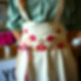 A Touch of Elegance: Vintage Embroidery on Waist Aprons Elegant waist apron showcasing vintage embroidery