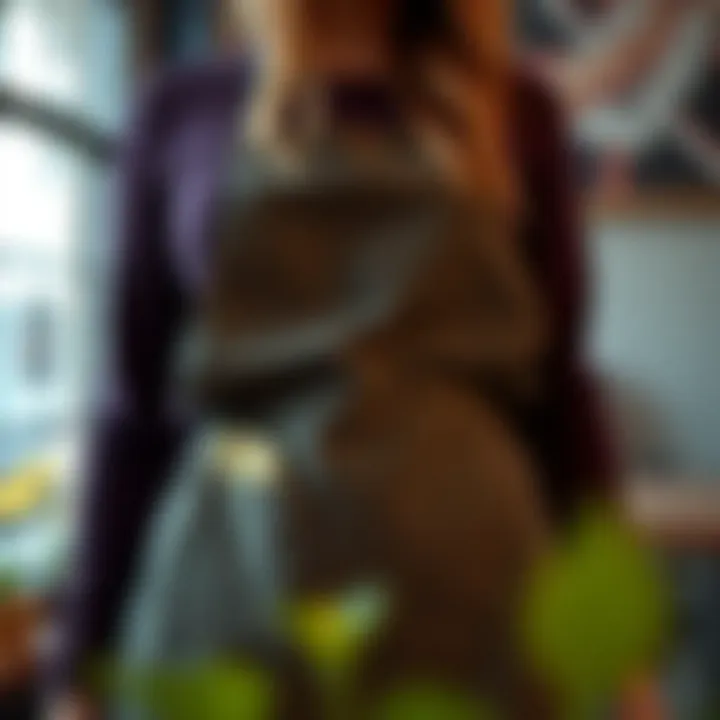 Style Meets Comfort: Waist Aprons in Casual Use Stylish waist apron worn in a casual setting