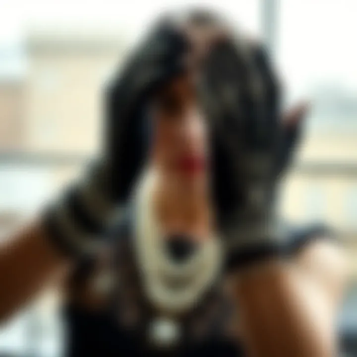 Elegant gloves adorned with intricate beading