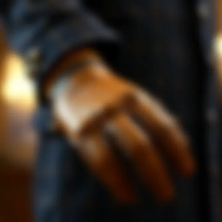 A close-up of a stylish glove highlighting its craftsmanship