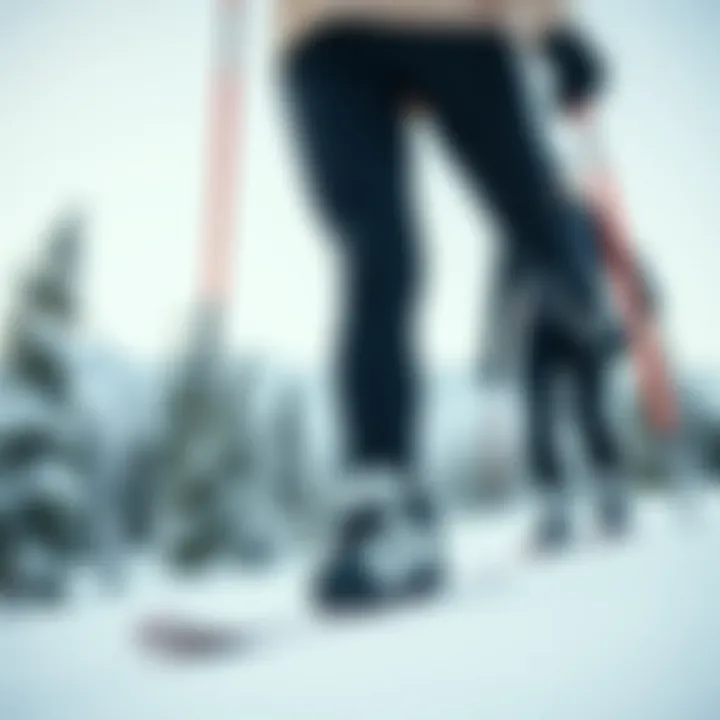 Fashion Meets Functionality in Winter Stylish fleece lined leggings in a winter landscape during skiing