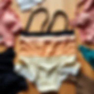 Flat lay of full coverage bikini underwear with care instructions