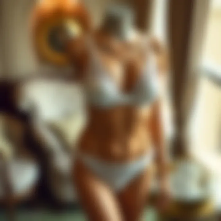 Elegant full coverage bikini underwear displayed in a chic setting