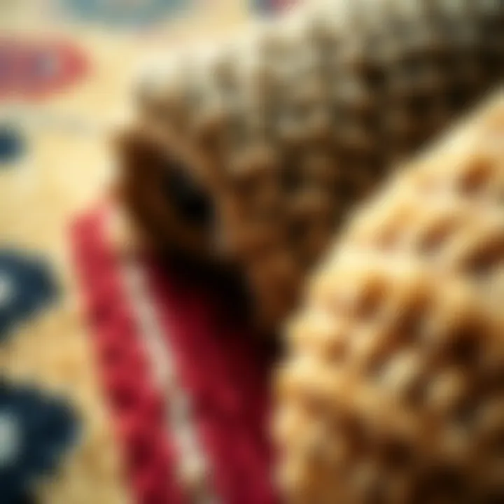 Close-up of materials used in a Harry Potter rug, highlighting texture and quality