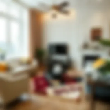 Living room featuring a Harry Potter-themed rug that complements modern decor