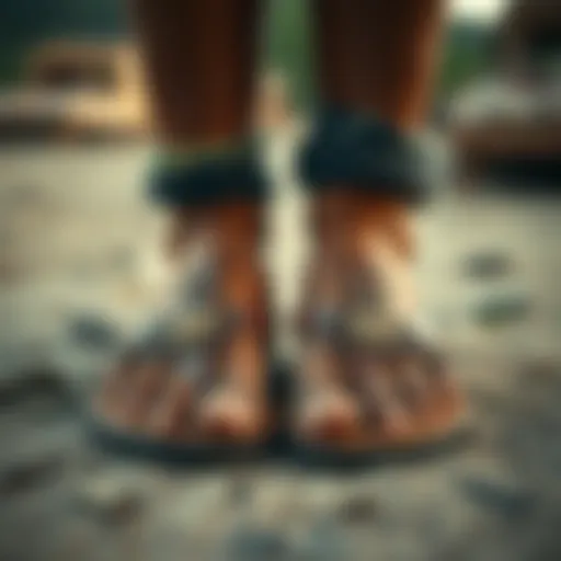 Traditional Hawaiian sandals showcasing intricate designs