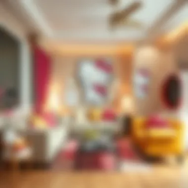 Chic Living Room with Hello Kitty Elements Stylish living room with Hello Kitty accents and colorful furnishings.
