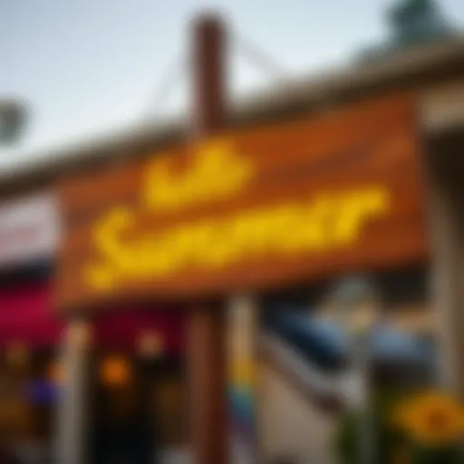 Charming wood sign welcoming summer