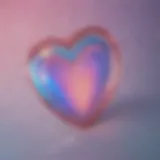 Vibrant holographic heart phone case reflecting light