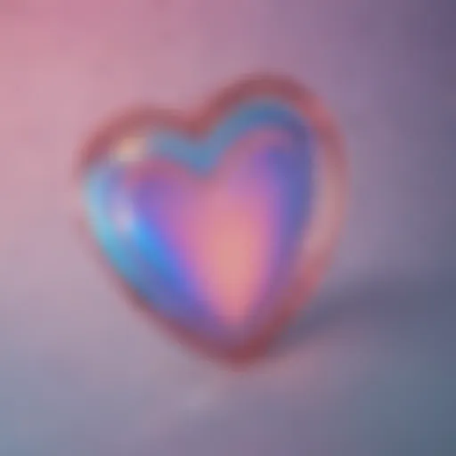 Vibrant holographic heart phone case reflecting light