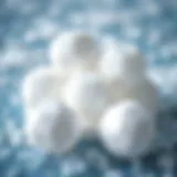 Close-up of ice balls ready for facial application