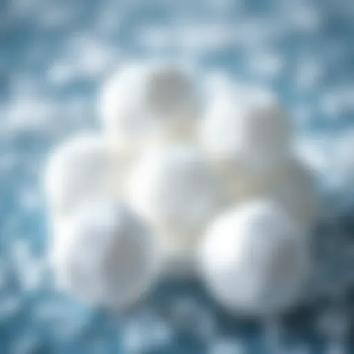 Close-up of ice balls ready for facial application