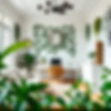 Chic home office decorated with artificial ivy for a refreshing vibe