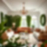 Elegant Living Room with Fake Ivy Accents Elegant living room adorned with lush fake ivy accents