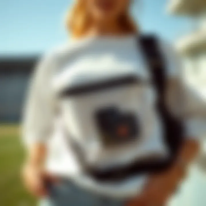 A stylish clear fanny pack showcased with a modern outfit