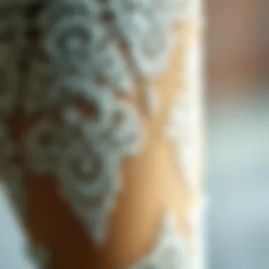 Close-up view of lace texture highlighting craftsmanship