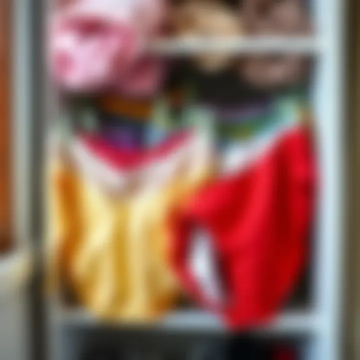 Colorful undergarments neatly arranged in an organizer