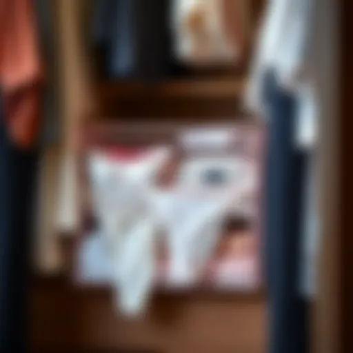 Elegant undergarment organizer in a stylish wardrobe setting
