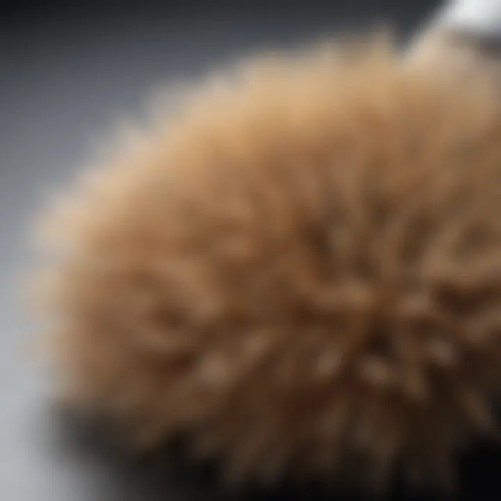 Close-up view of microfiber wash brush bristles reflecting light