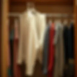 Innovative hanging space bags organizing garments in a wardrobe