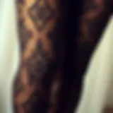 Intricate lace patterns on thigh high stockings
