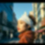 Stylish ponycap in urban setting