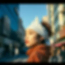 Stylish ponycap in urban setting