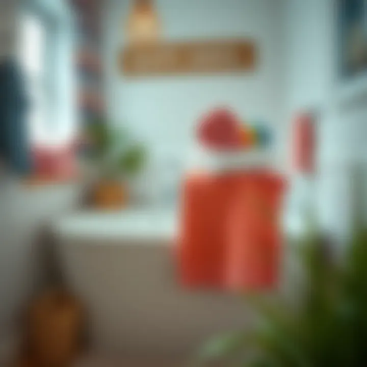 Cozy Aesthetic with Rainbow Towels A cozy bathroom scene featuring rainbow towel sets, enhancing the overall aesthetic with their colorful arrangement.