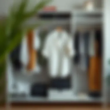 Versatile Wardrobe Integration An innovative wardrobe layout showcasing versatile clothing.