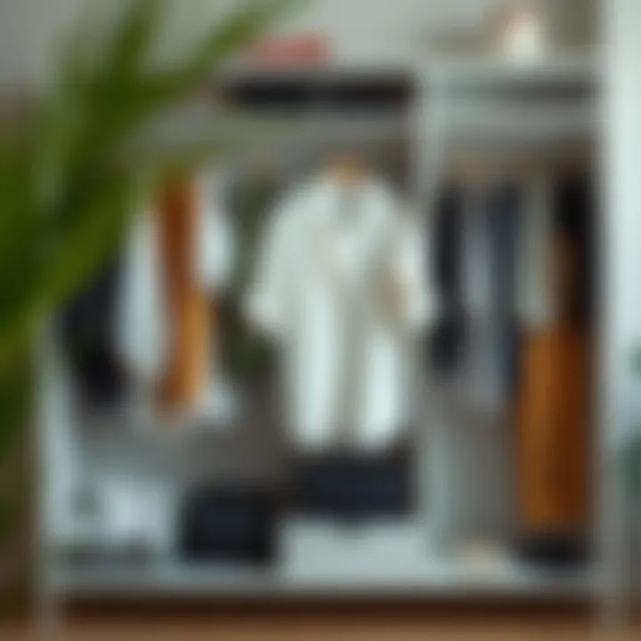 Versatile Wardrobe Integration An innovative wardrobe layout showcasing versatile clothing.