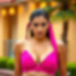 Stylish Romwe halter top in a vibrant color