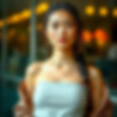 Stylish outfit showcasing the use of breast enhancements in fashion.