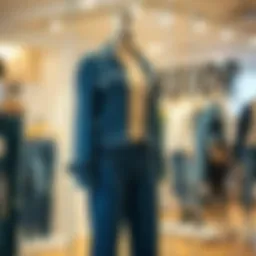 Stylish bluejeans on a fashionable mannequin