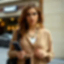 Chic styling of a sheer tie front cardigan with complementary accessories