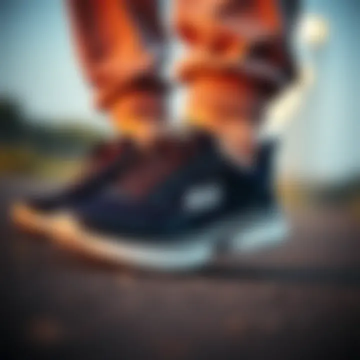 User experience illustration highlighting comfort and performance of Skechers 220034