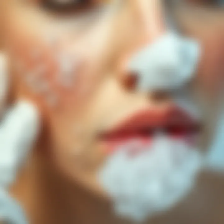 Detailed view of skin texture after ice ball treatment