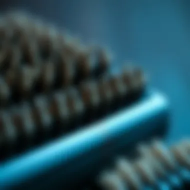 Close-up of bristle types used in sleeker hair brushes for different textures
