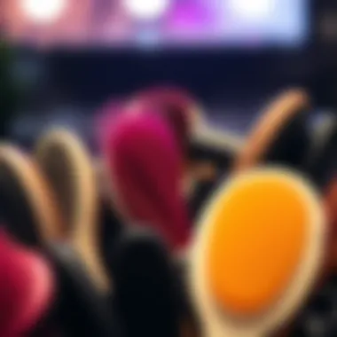 Array of various sleeker hair brushes made from different innovative materials