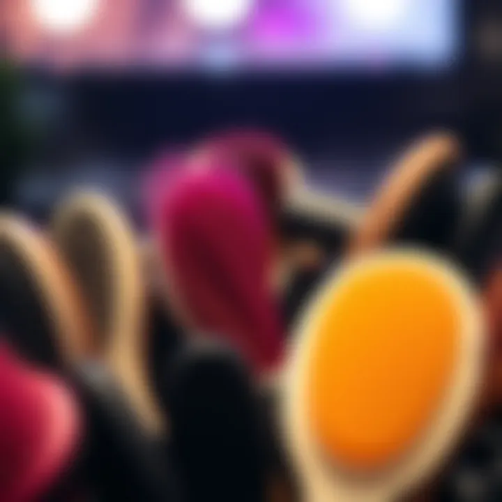 Array of various sleeker hair brushes made from different innovative materials