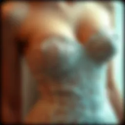 A vintage strapless girdle showcasing its intricate lace design